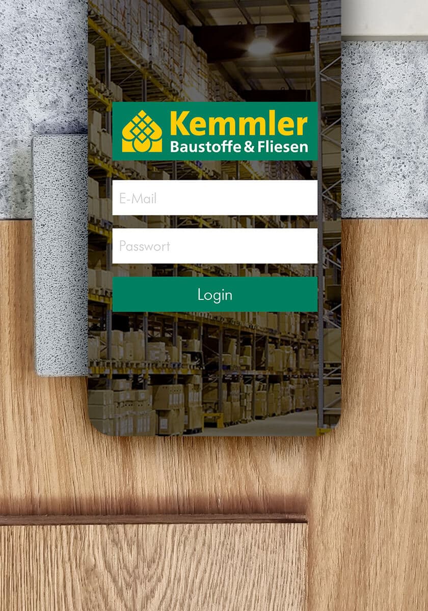 Bild von Fliesen und Baustoffen mit der Kemmler App
