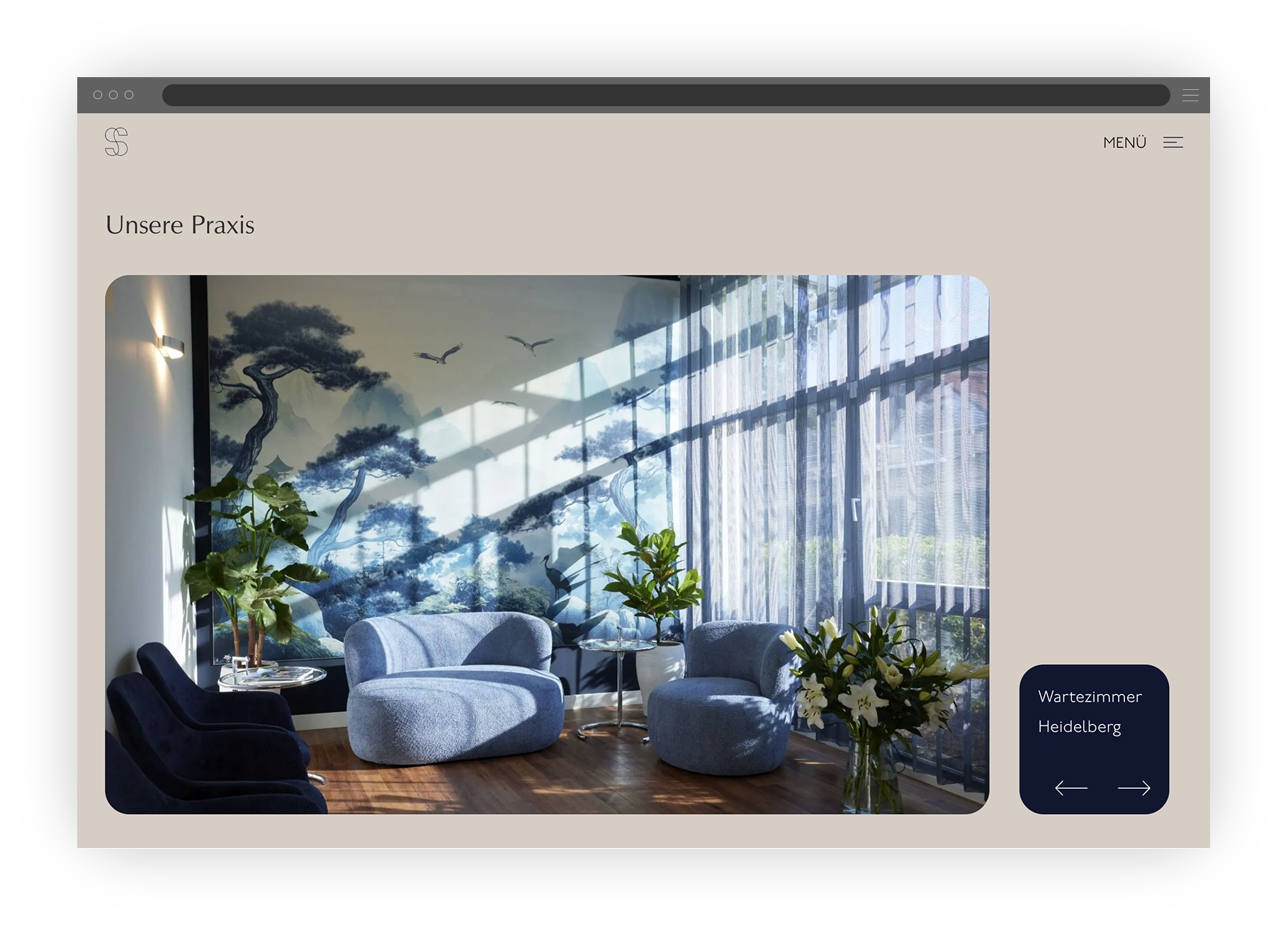 Website-Screen mit Bild-Slider Modul
