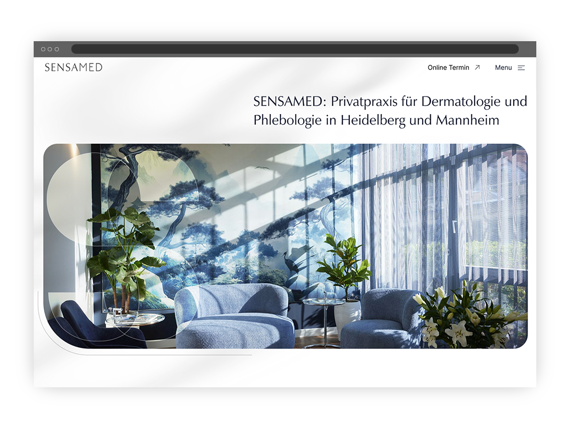 Website-Screen mit Header-Layout-Entwurf