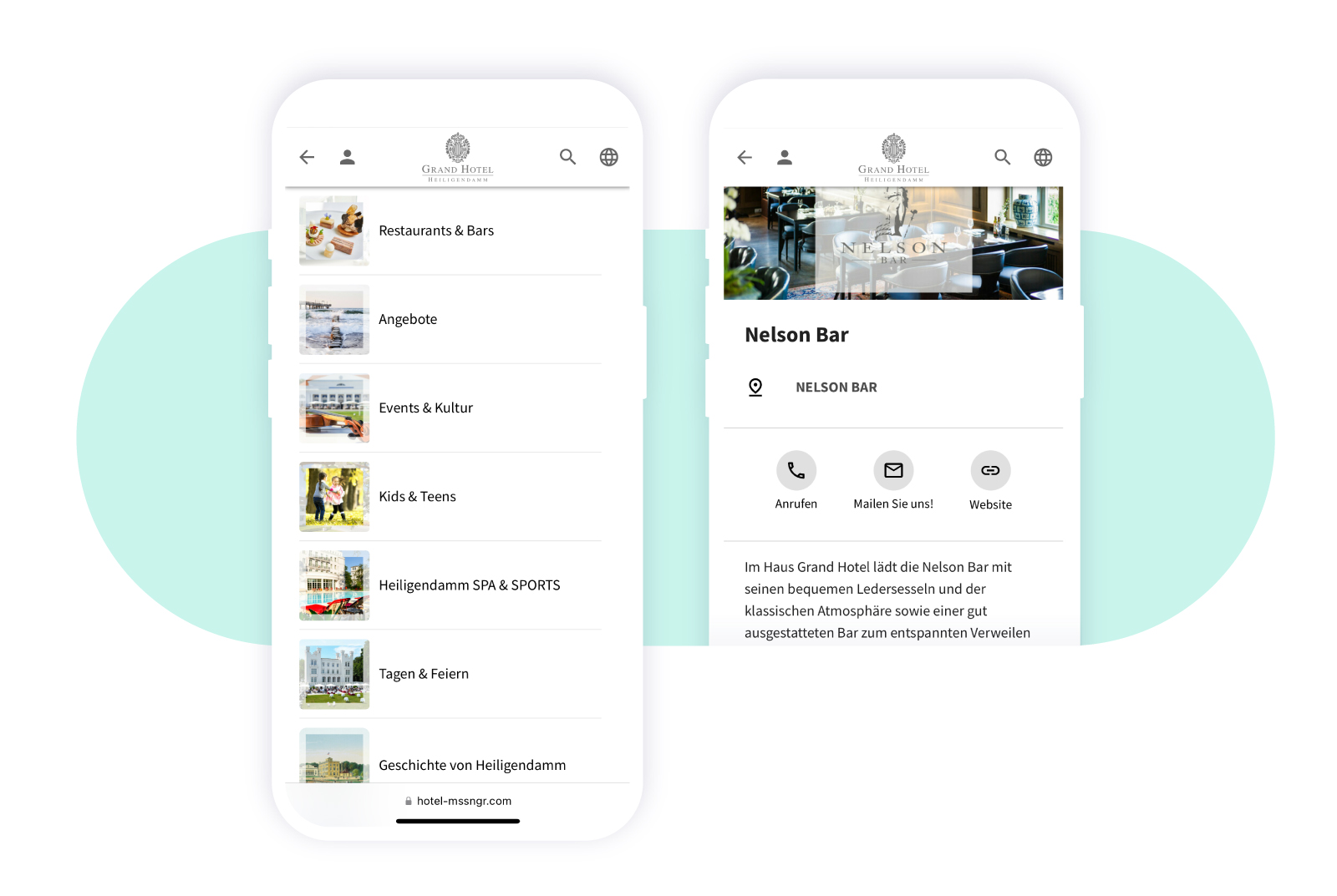 Hotel Mssngr Website Content-Bild
