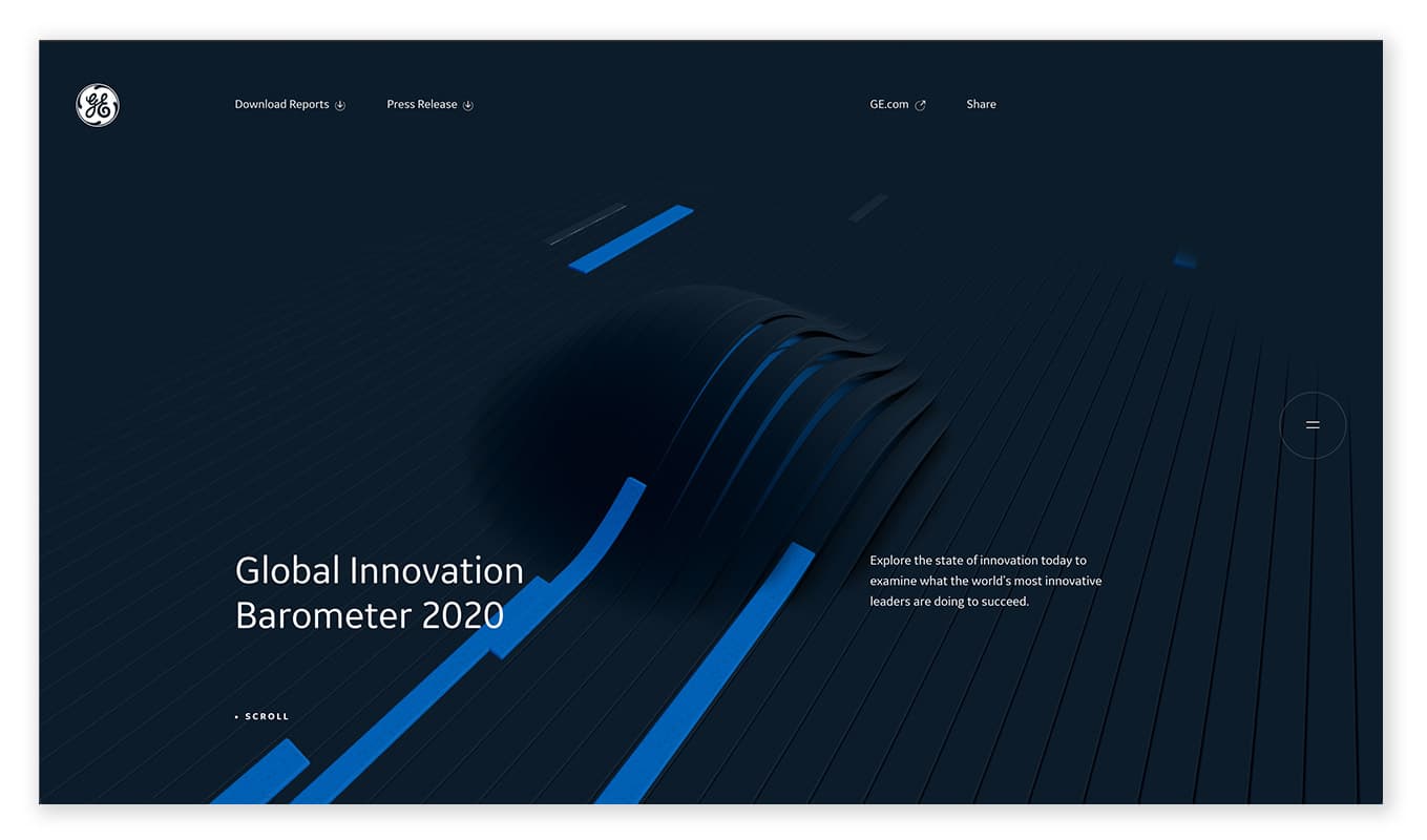 Bild zum insight über visuelle Webdesign-Trends durch data visualisation am beispiel GE