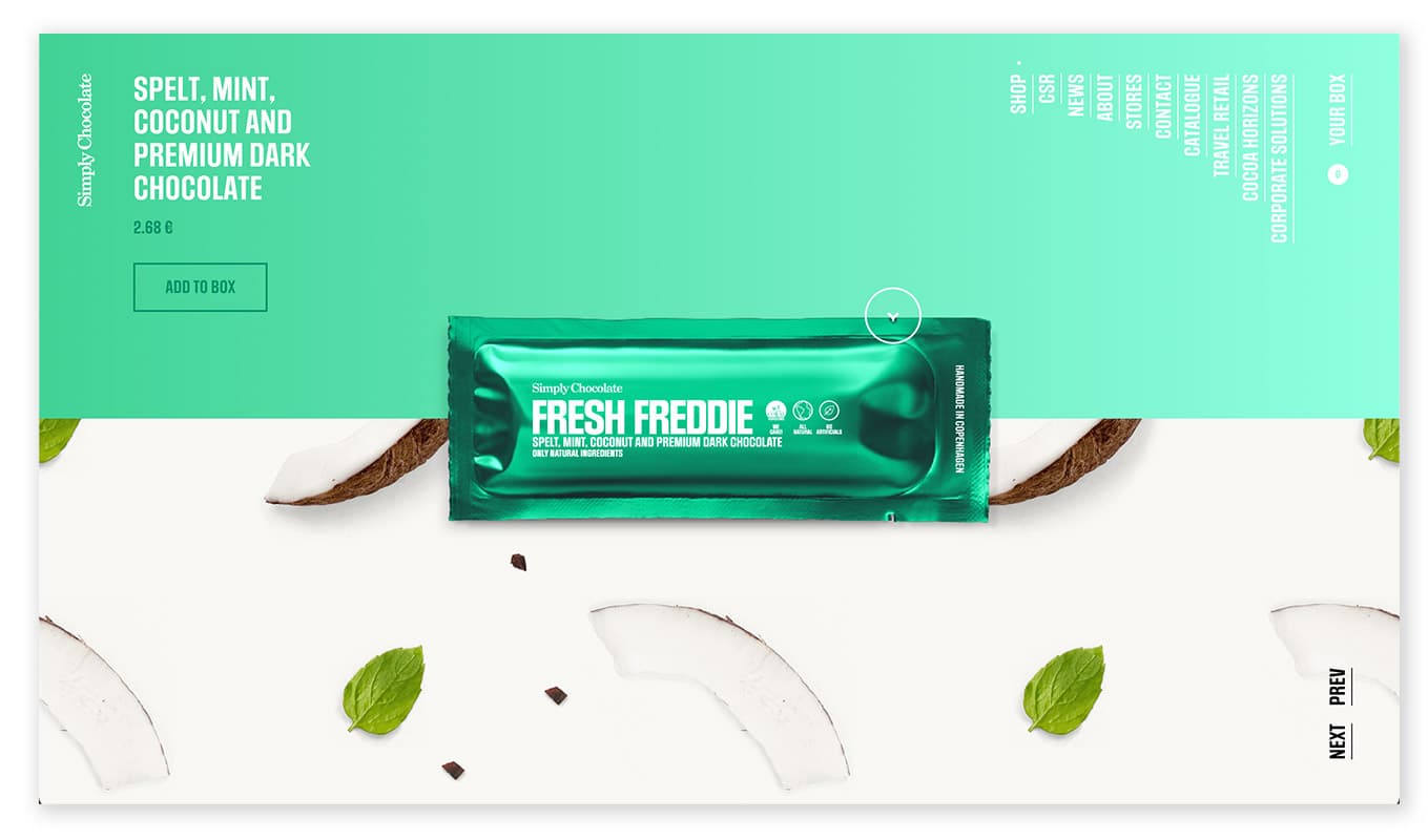 Bild zum insight über visuelle Webdesign-Trends durch realisitics am beispiel simplychocolate