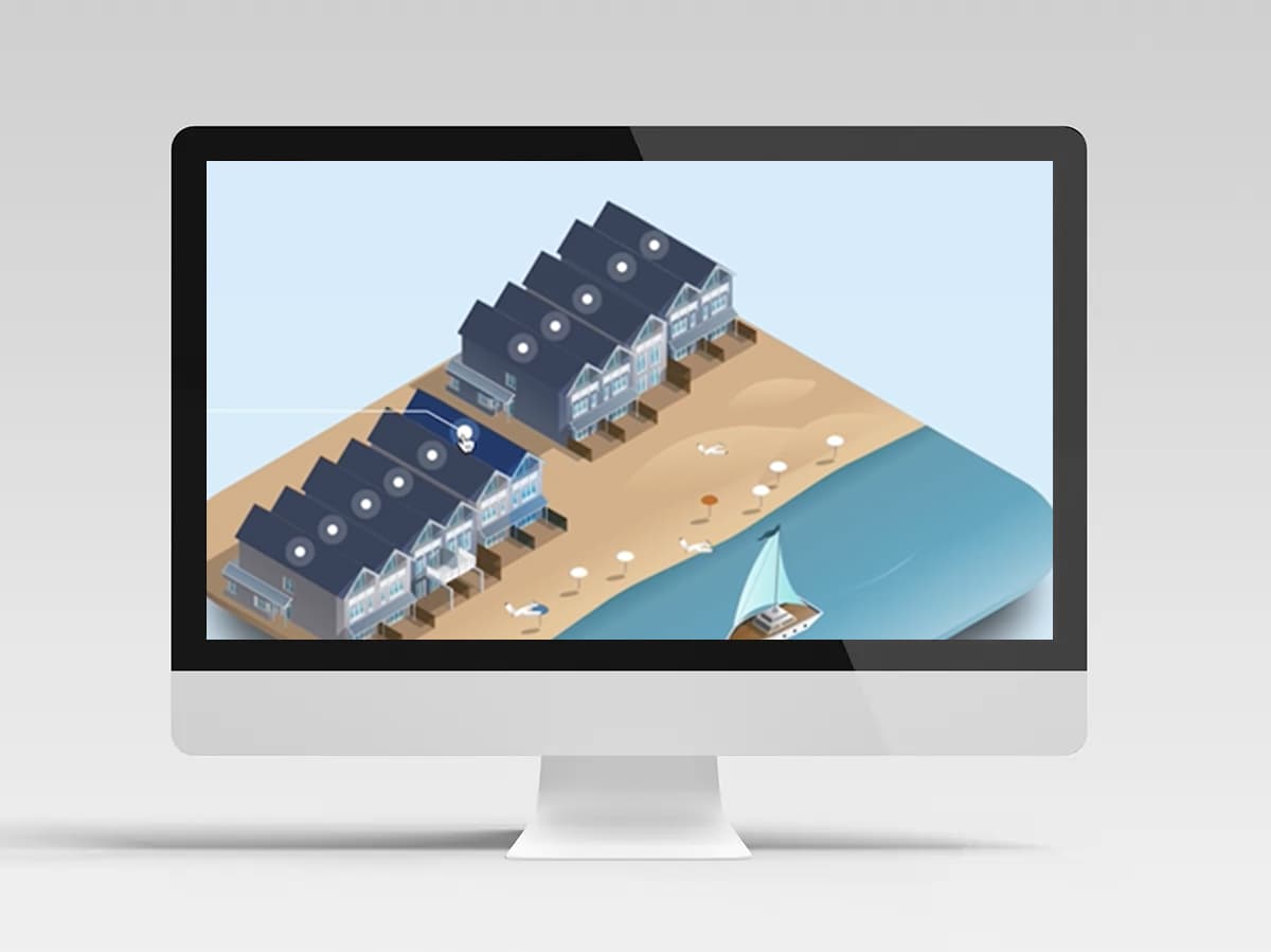 Screen mit interaktiver Infografik