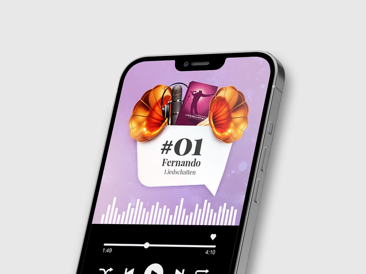 Handy mit Podcast Illustration