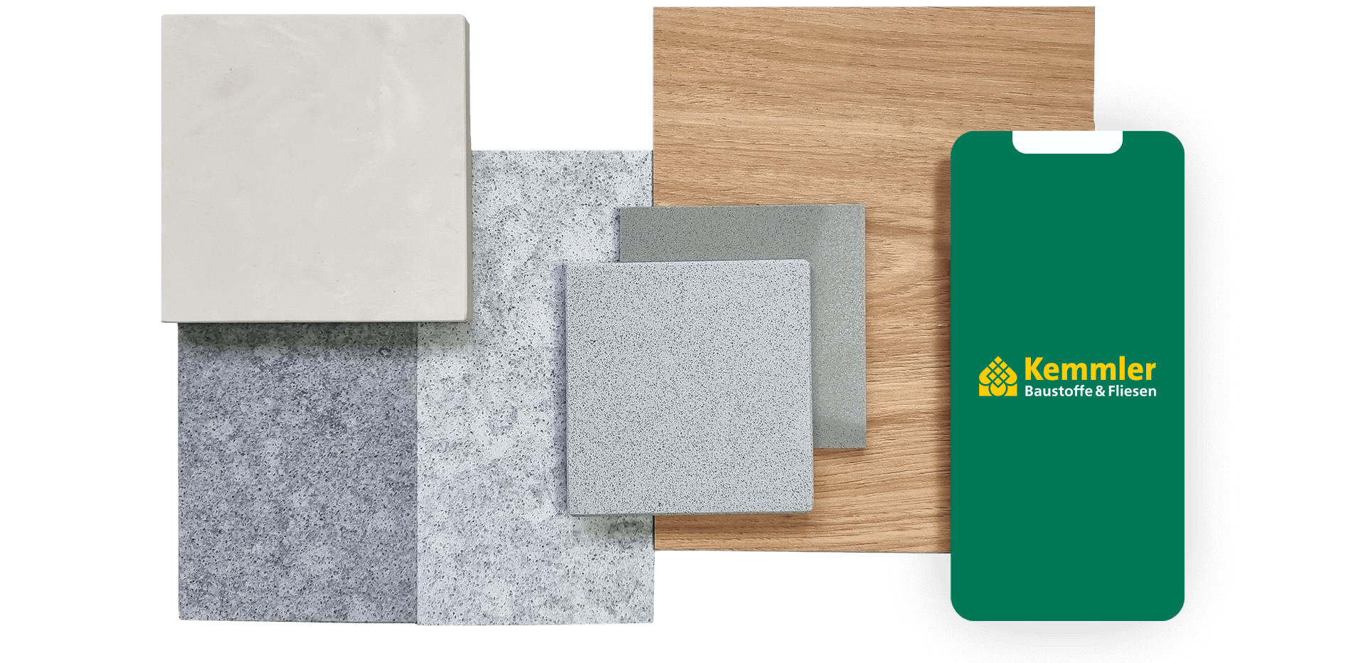 Bild von Fliesen und Baustoffen und der Kemmler-App