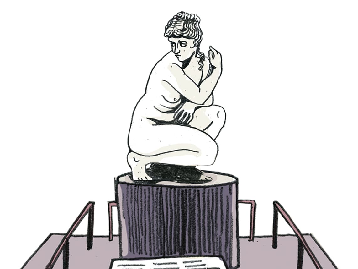 Illustration einer Venus-Statue in einem Museum, erstellt von Ulli Lust