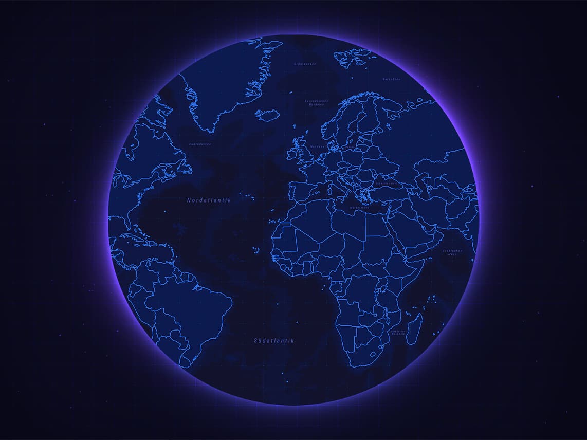 Futuristische Illustration einer Weltkugel für die ZDF Sendung aspekte