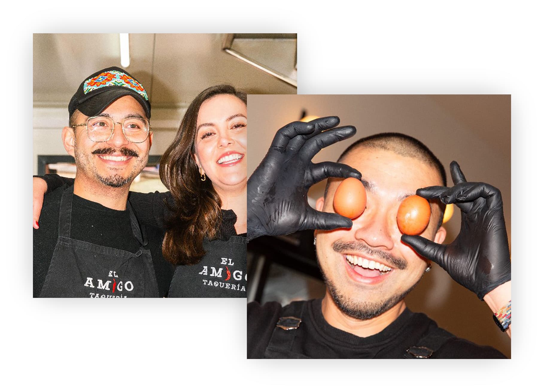 Fotomontage: 2 Motive mit insgesamt 3 Köchen