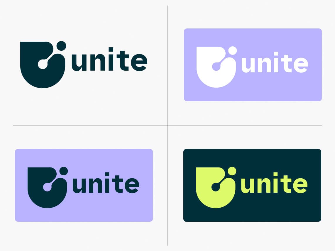 4 Unite Logo-Varianten der finalen Version