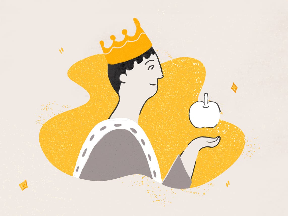 Illustration König Midas und sein Wunsch nach Gold