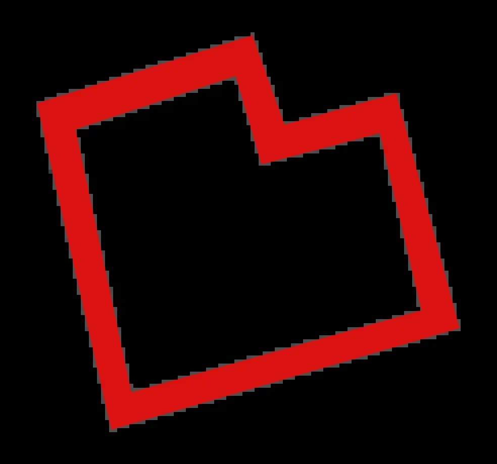 Illustration eines eckigen Herzens mit Text: „Für mehr Gesundheit im Herzen Afrikas“